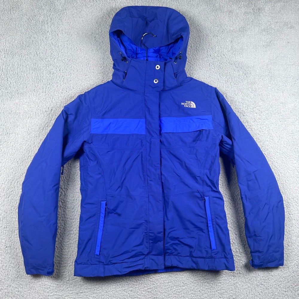 The North Face Inlux HyVent Womens M Blue Hooded Ski Jacket Insulated Waterproof